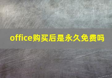 office购买后是永久免费吗