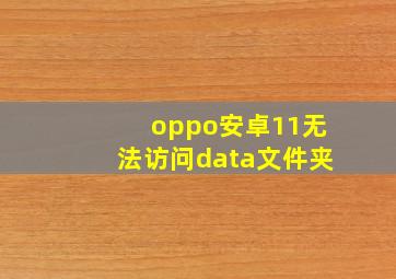 oppo安卓11无法访问data文件夹