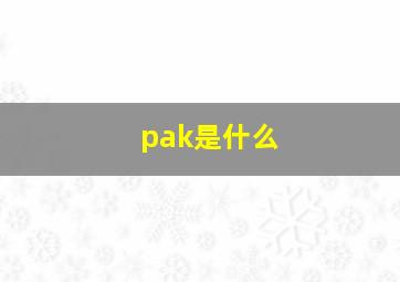 pak是什么