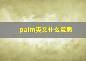 palm英文什么意思