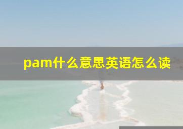 pam什么意思英语怎么读