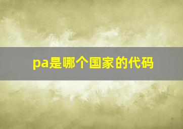 pa是哪个国家的代码