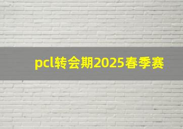 pcl转会期2025春季赛