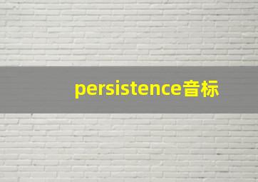 persistence音标