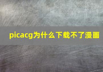 picacg为什么下载不了漫画