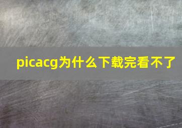 picacg为什么下载完看不了