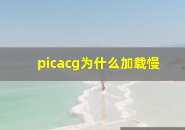 picacg为什么加载慢