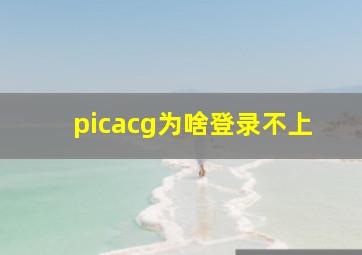 picacg为啥登录不上