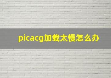 picacg加载太慢怎么办