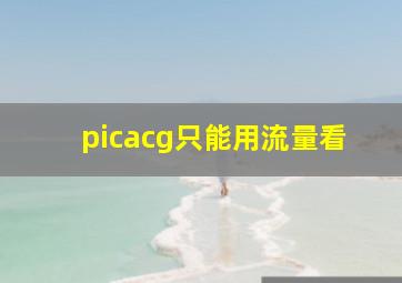 picacg只能用流量看