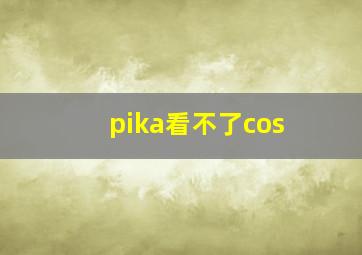 pika看不了cos