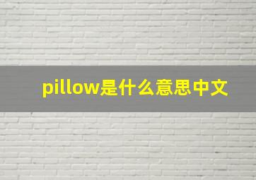 pillow是什么意思中文