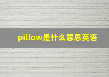 pillow是什么意思英语