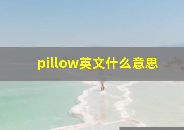 pillow英文什么意思