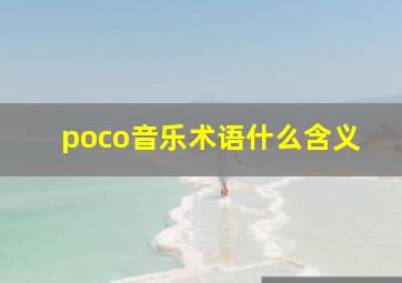 poco音乐术语什么含义