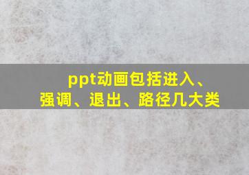 ppt动画包括进入、强调、退出、路径几大类