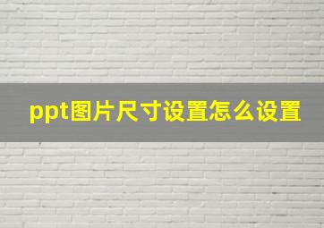 ppt图片尺寸设置怎么设置