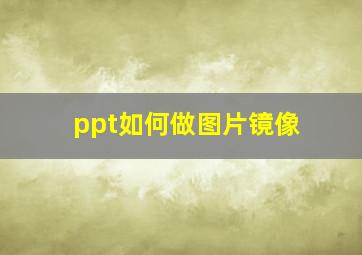 ppt如何做图片镜像