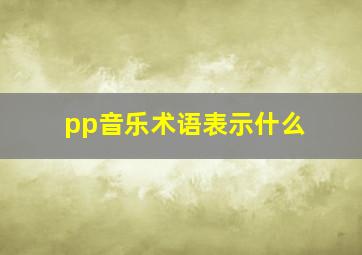 pp音乐术语表示什么