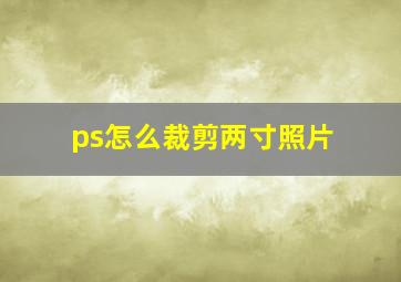 ps怎么裁剪两寸照片