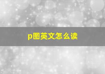 p图英文怎么读