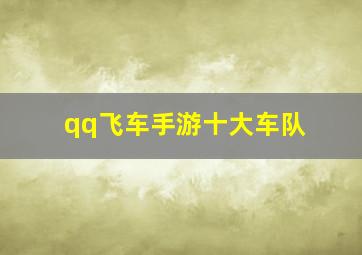 qq飞车手游十大车队