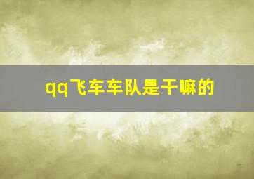 qq飞车车队是干嘛的