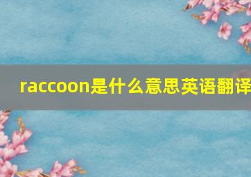 raccoon是什么意思英语翻译