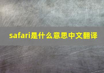 safari是什么意思中文翻译