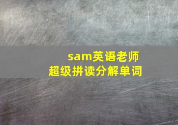 sam英语老师超级拼读分解单词