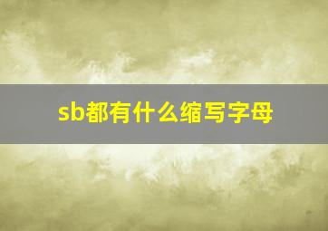 sb都有什么缩写字母