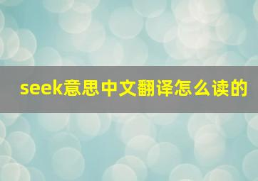 seek意思中文翻译怎么读的