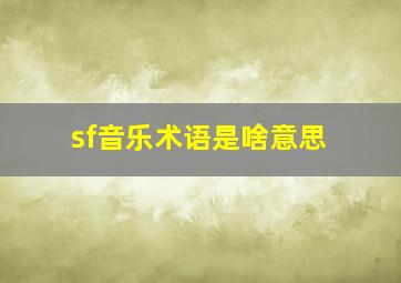 sf音乐术语是啥意思