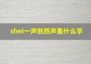 shei一声到四声是什么字