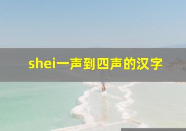 shei一声到四声的汉字