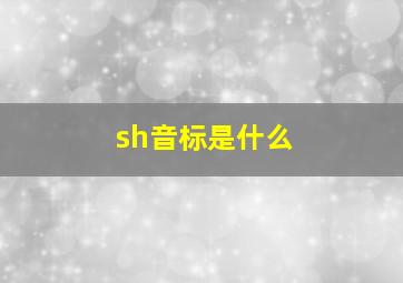 sh音标是什么