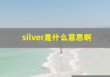 silver是什么意思啊