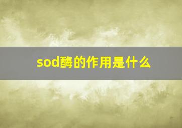 sod酶的作用是什么