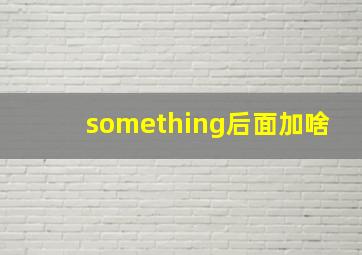 something后面加啥