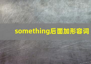 something后面加形容词