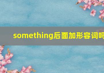 something后面加形容词吗