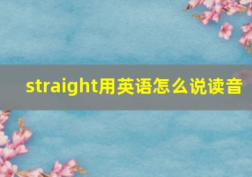 straight用英语怎么说读音