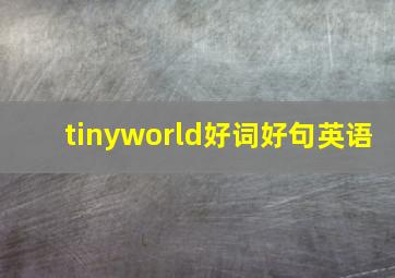 tinyworld好词好句英语