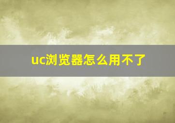 uc浏览器怎么用不了