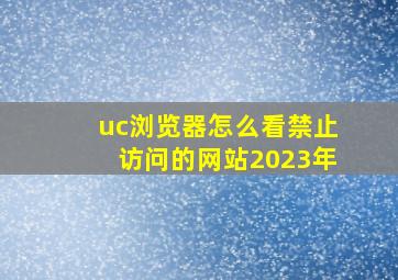 uc浏览器怎么看禁止访问的网站2023年