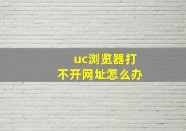 uc浏览器打不开网址怎么办