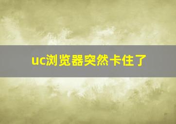 uc浏览器突然卡住了