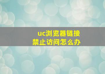 uc浏览器链接禁止访问怎么办