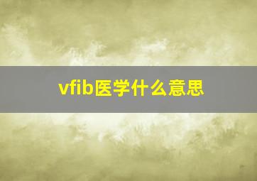 vfib医学什么意思