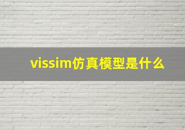 vissim仿真模型是什么